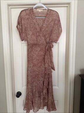 lovestitch Dusty Rose Wrap Midi Dress
